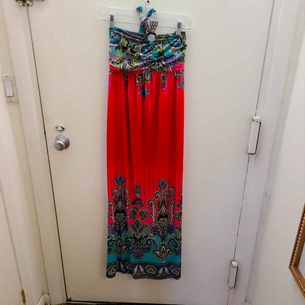 Casual Floral Maxi Dress One Size